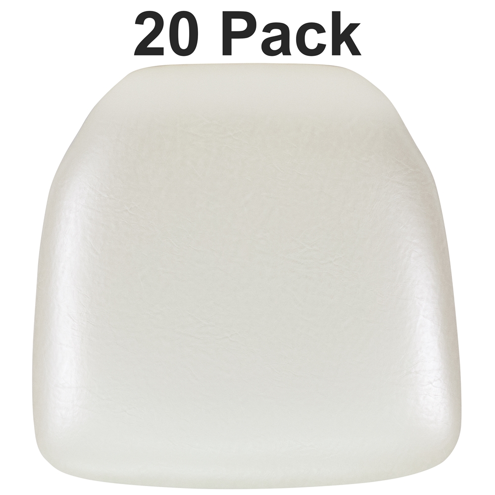 20 Pk. Hard Ivory Vinyl Chiavari Chair Cushion. Picture 1