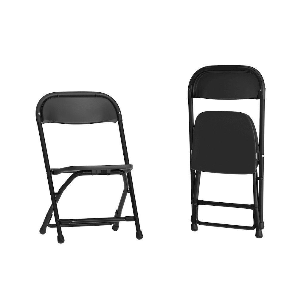 2 Pk. Kids Black Plastic Folding Chair. Picture 1