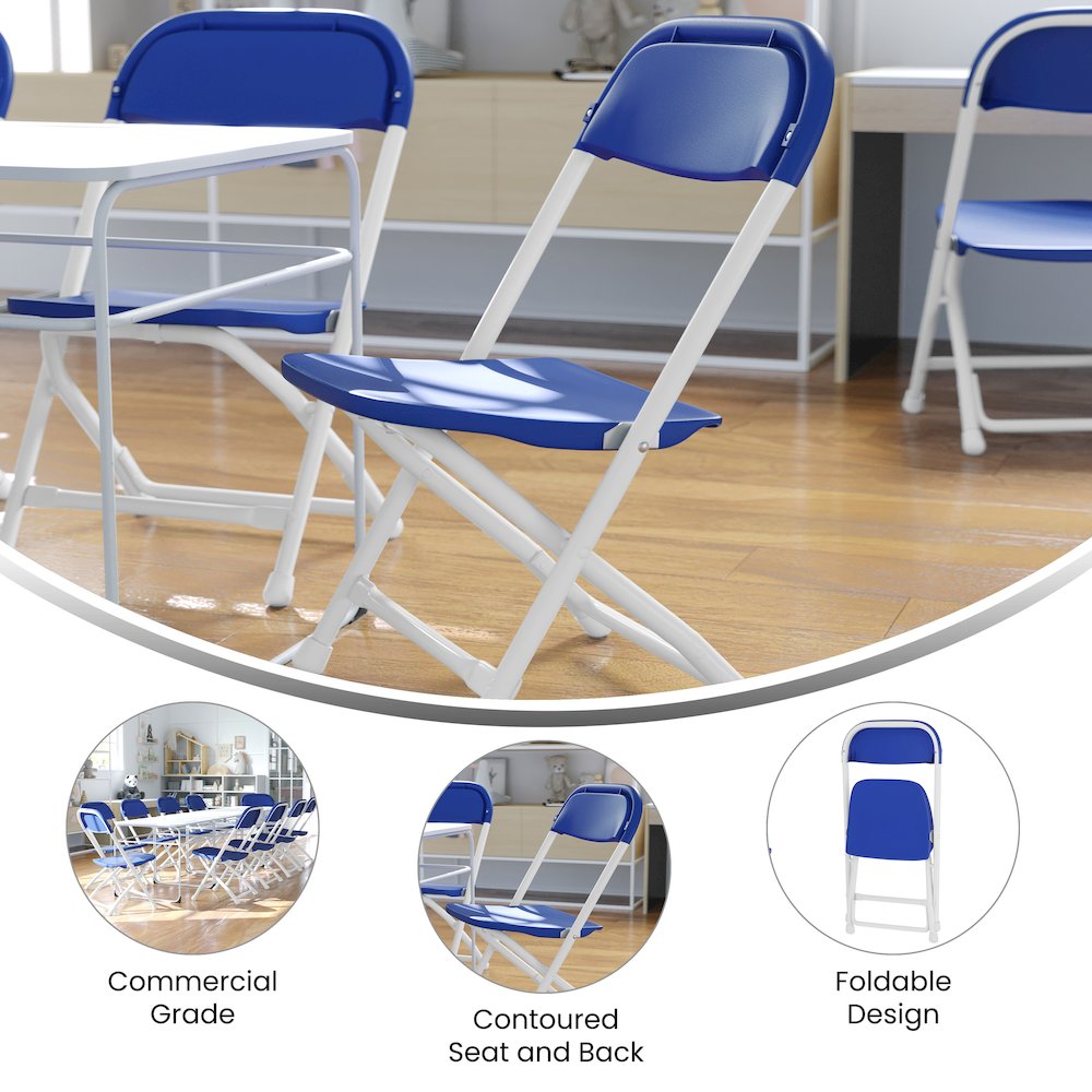 2 Pk. Kids Blue Plastic Folding Chair. Picture 5