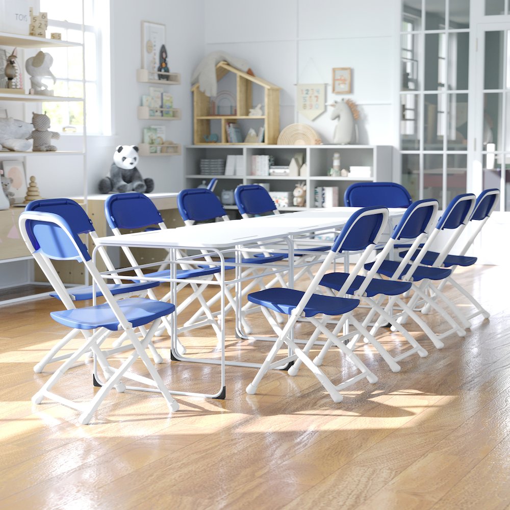 2 Pk. Kids Blue Plastic Folding Chair. Picture 7