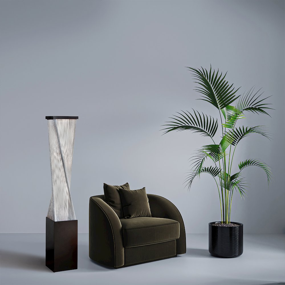 Torque Tall Base Accent Floor Lamp - 54", Espresso Wood finish. Picture 6