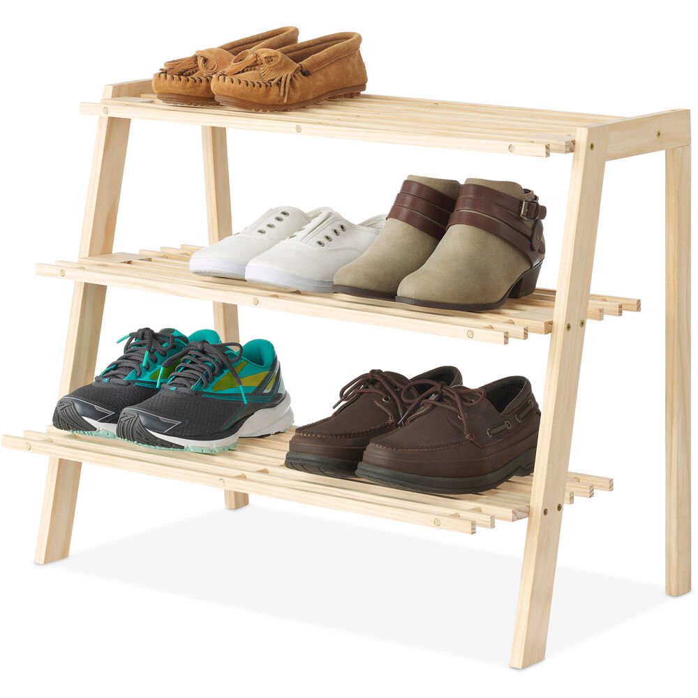 Wood Shoe Shelves. Picture 1