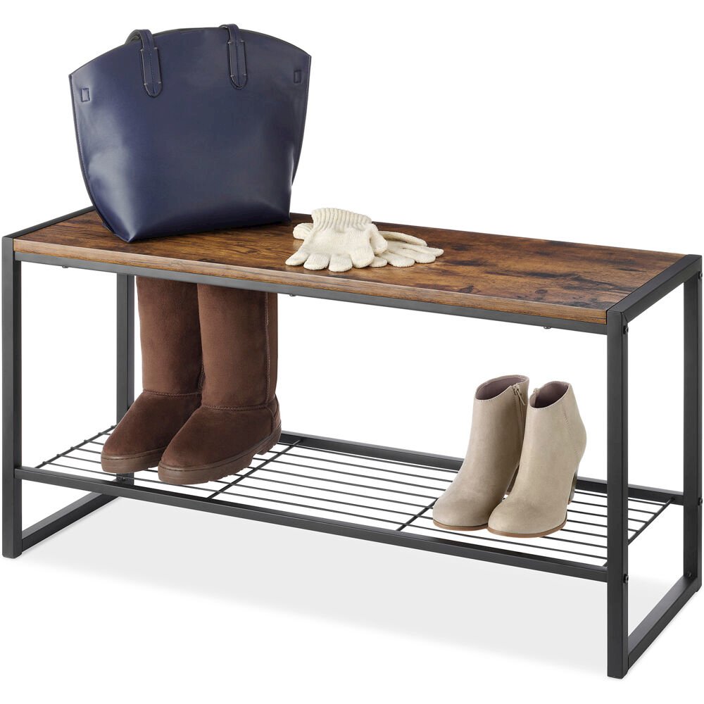 Modern Industrial Entryway Bench. Picture 1