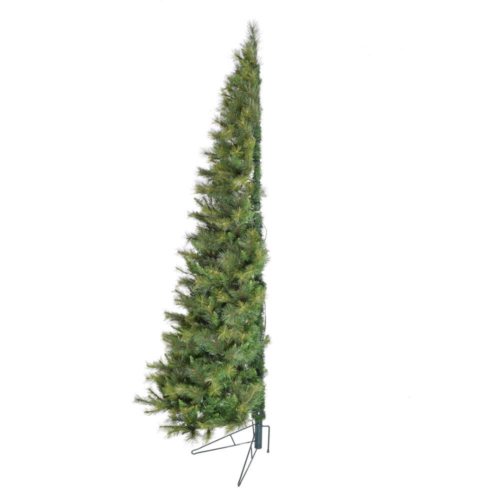 CT 7.5' Wall/Half Christmas Tree, Warm White LED Lights. Picture 1