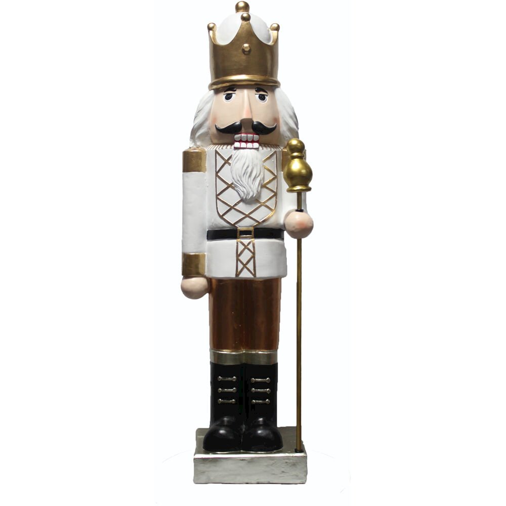 48" Nutcracker Holding Staff - Unlit. Picture 1