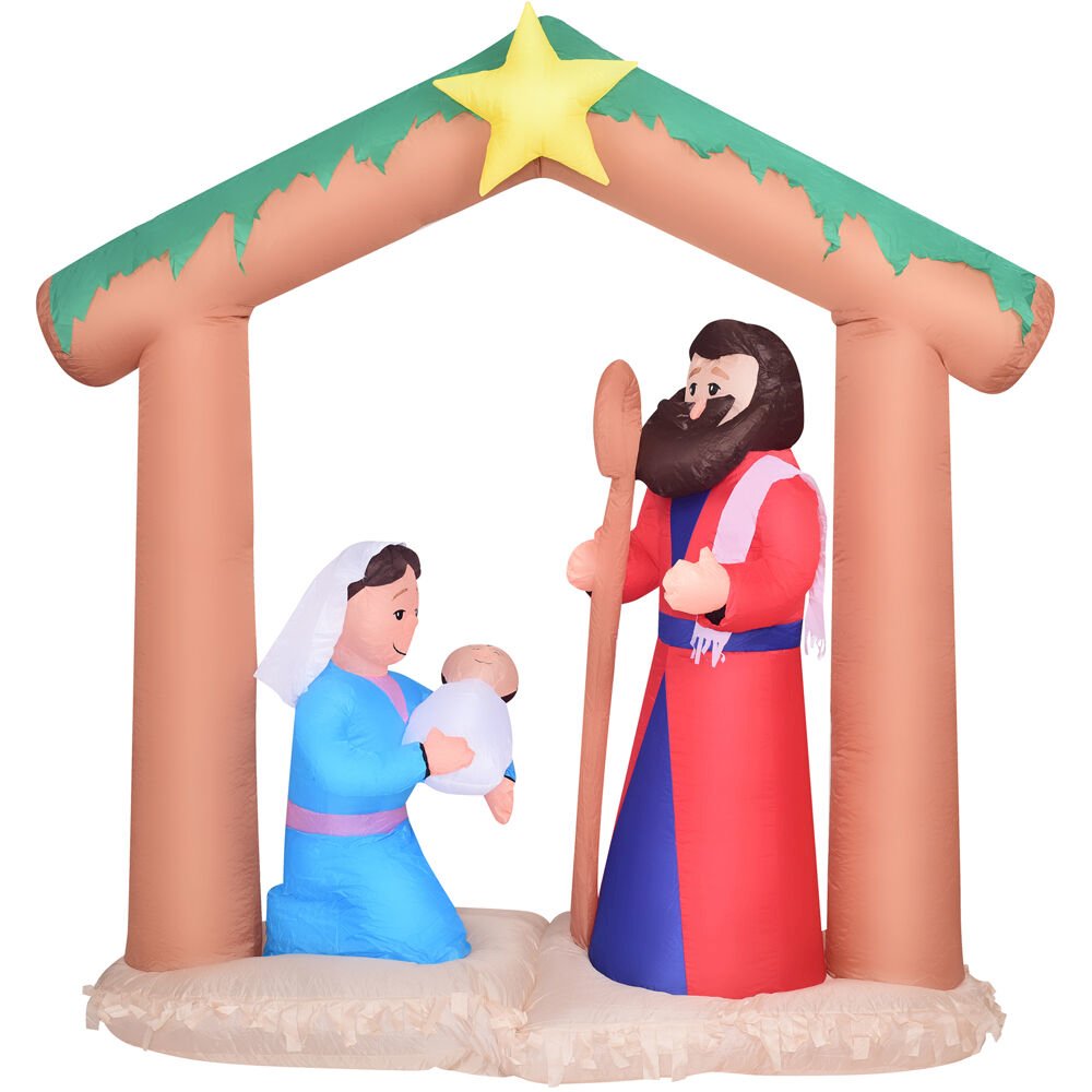 7ft Inflatable Nativity Scene, with Lights. Picture 1