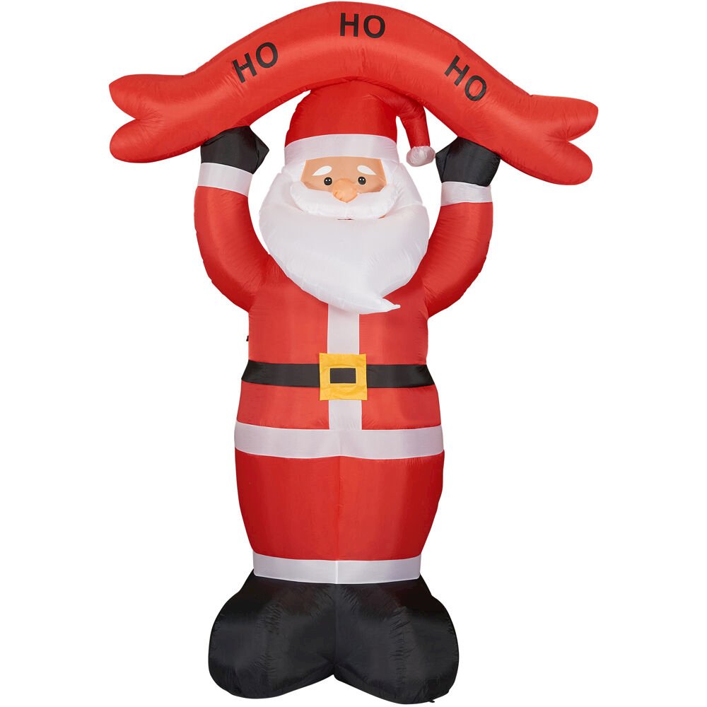 10ft Inflatable Santa holding HOHOHO sign with Lights. Picture 1