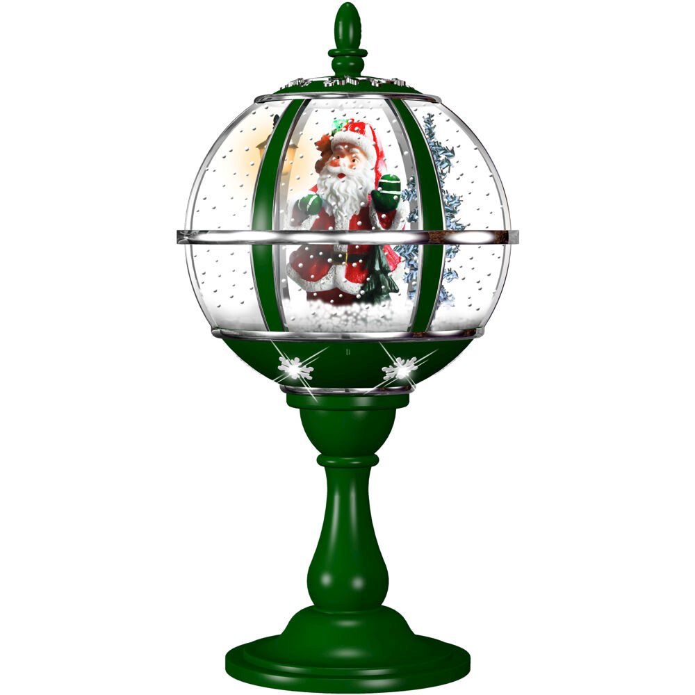 CT 23"H Tabletop Snowy Santa Globe. Picture 1