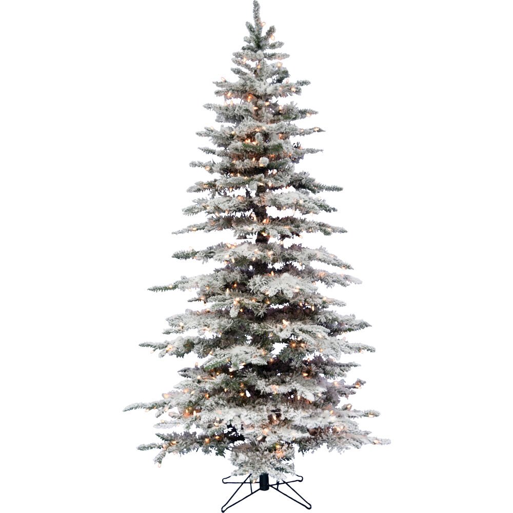 Christmas Time 6.5' Silverado Pine, Snow Christmas Tree, ClrSmtLgt,EZCnt. Picture 1