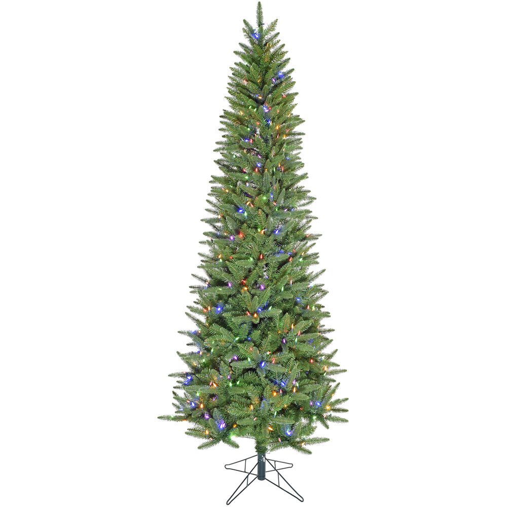 CT 6.5' Windsor Pine Slim Christmas Tree, 8F Dual Color LED, Remote, EZ. Picture 1