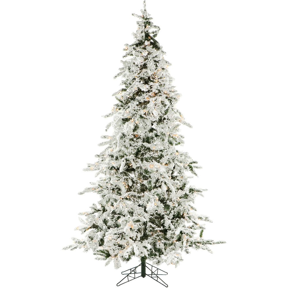Christmas Time 7.5' White Pine, Snowy Tree, Clr Smrt Lght, EZ Cnct. Picture 1