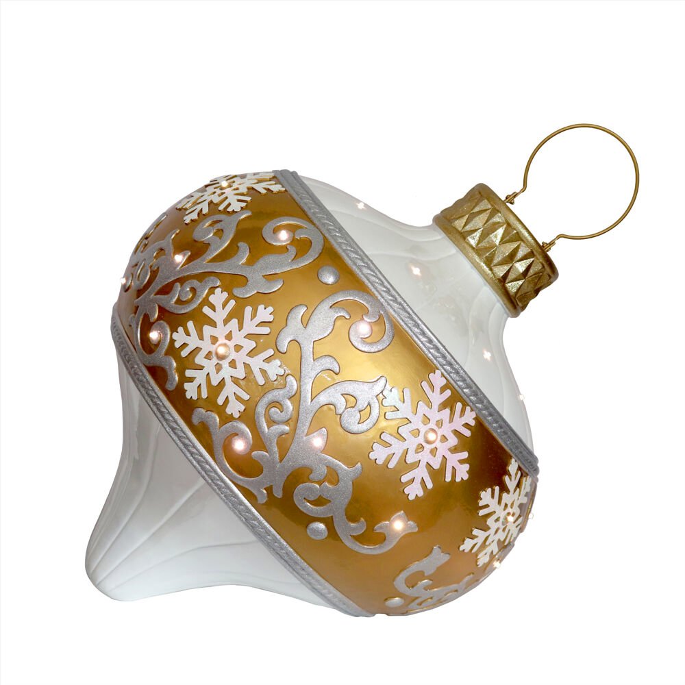 FHF 29"H LED Side Leaning Ornament w/ Scroll Detail. Picture 1