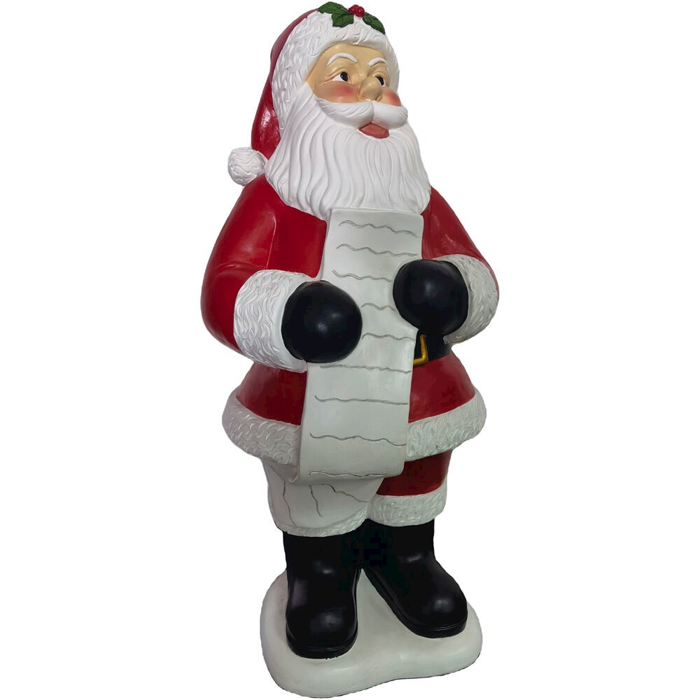 FHF 36" Resin Traditional Santa with List. Picture 1