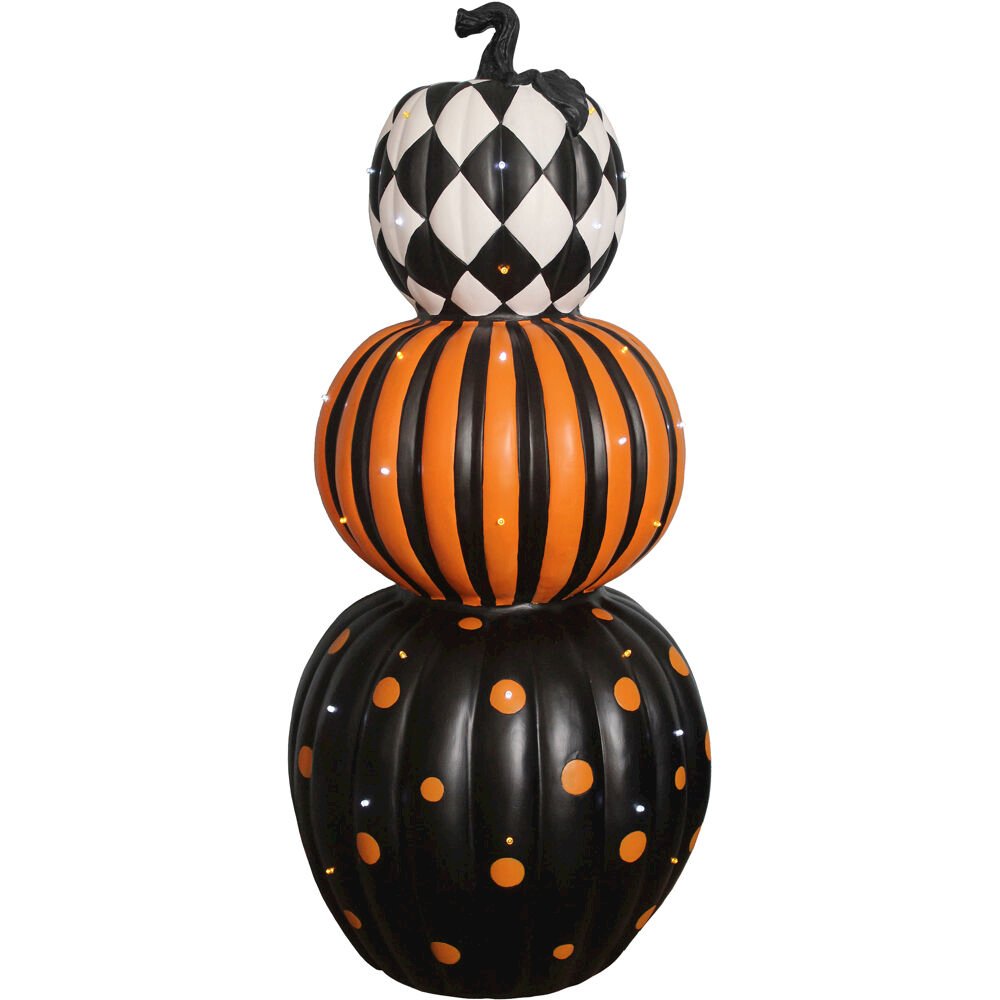 HHF 36" Three Stacked Pumpkins, LED Lights. Picture 1