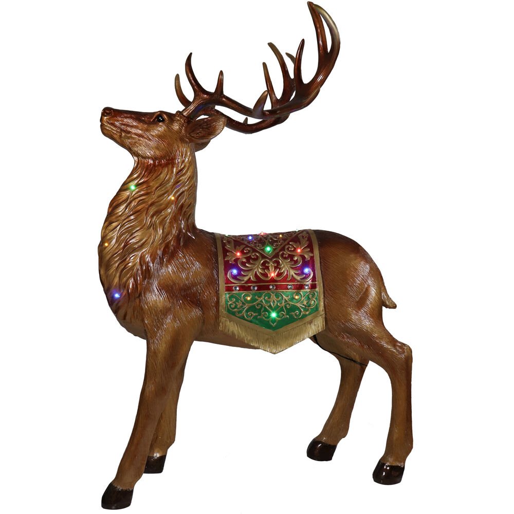 Fraser Hill Farm 60" LED  Standing Deer, Metallic Finish, KD Antlers. Picture 1