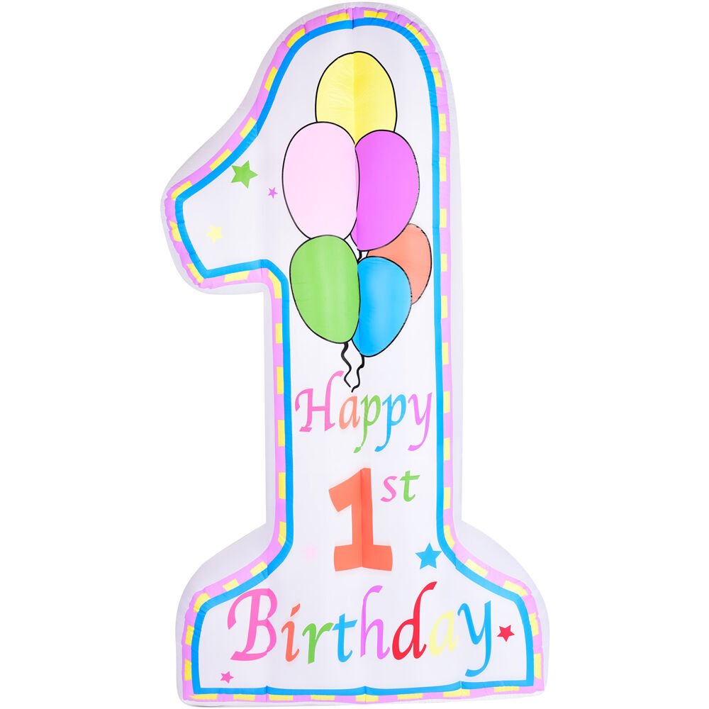 8ft Inflatable 1st Birthday with Lights. Picture 1