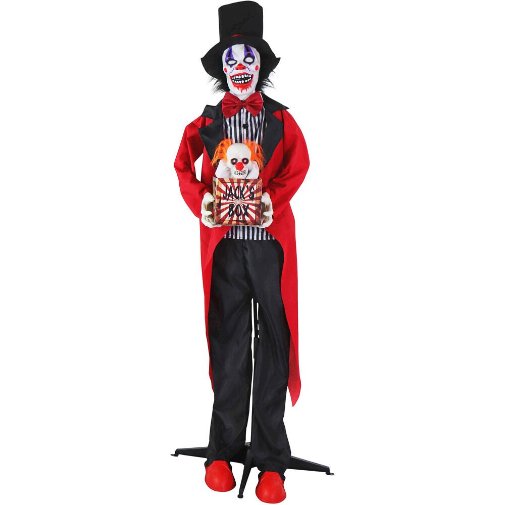 69'' Animated Shaking Clown with Jack in the Box. Picture 1
