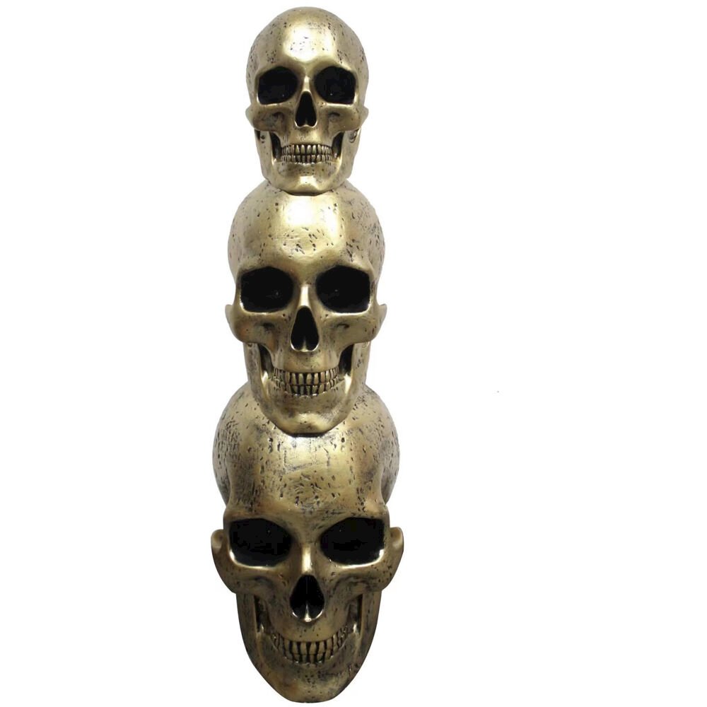 HHF 36" Stack of 3 Skulls - LED Eyes, 15X12X36H. Picture 1