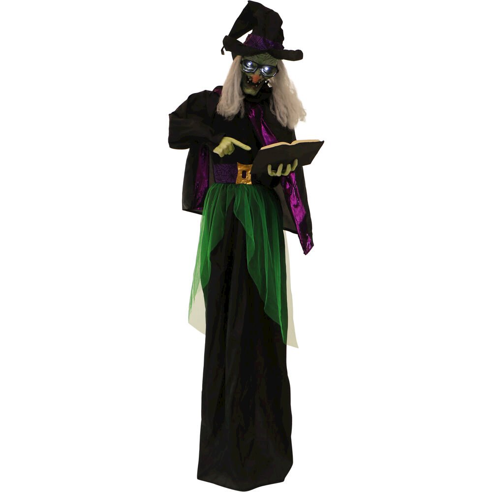 72" Standing Animated Witch with Magic Book. Picture 1