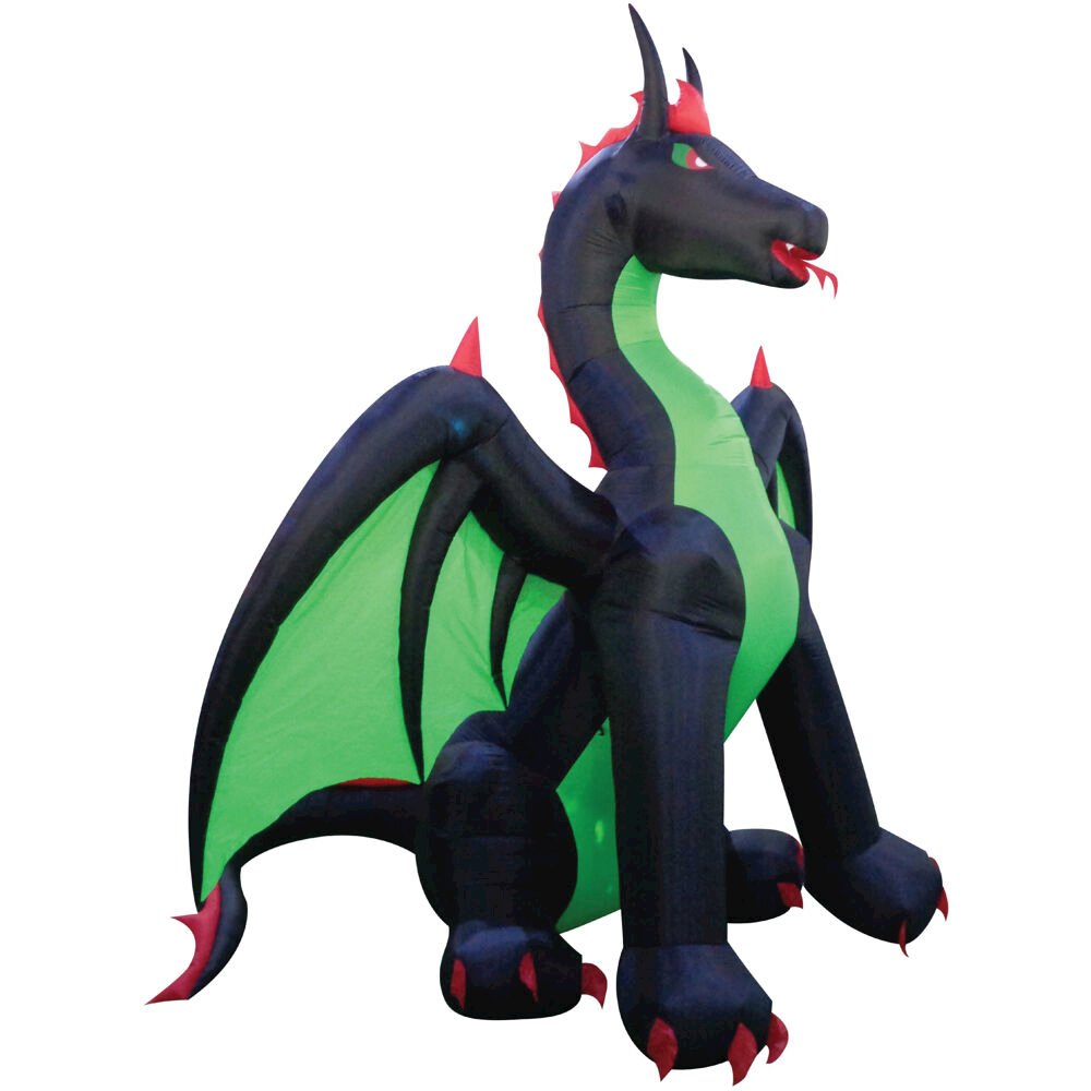 12ft Halloween Fire Breathing Dragon w/ Lights. Picture 1