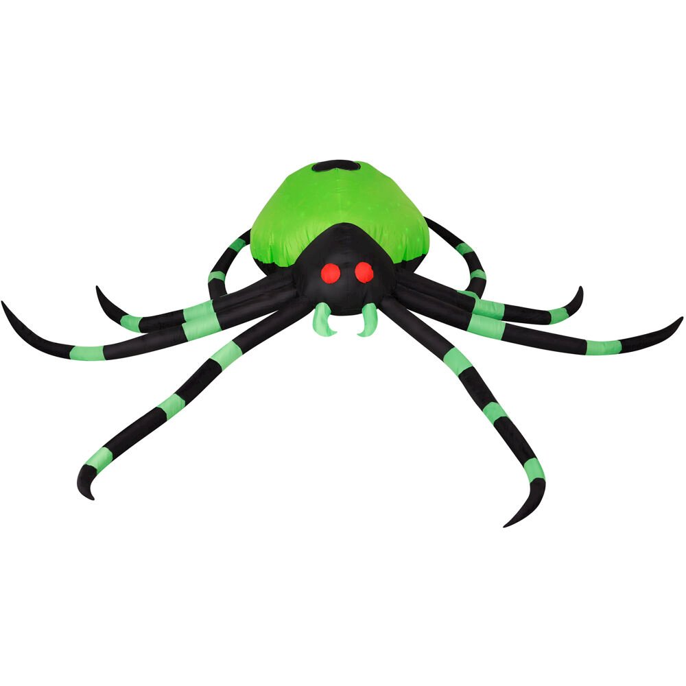 6.5ft Inflatable Green Spider with Lights. Picture 1