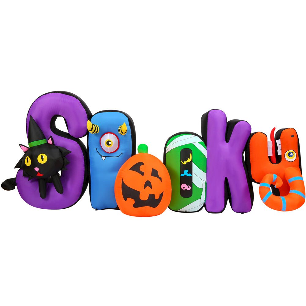 9ft Inflatable SPOOKY sign with Lights. Picture 1