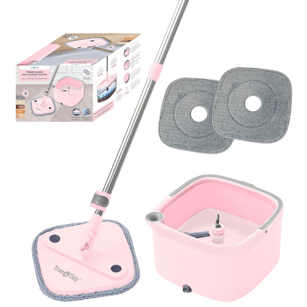 True & Tidy Spin Mop, TrueClean Mop and Bucket System Deluxe Set. Picture 1