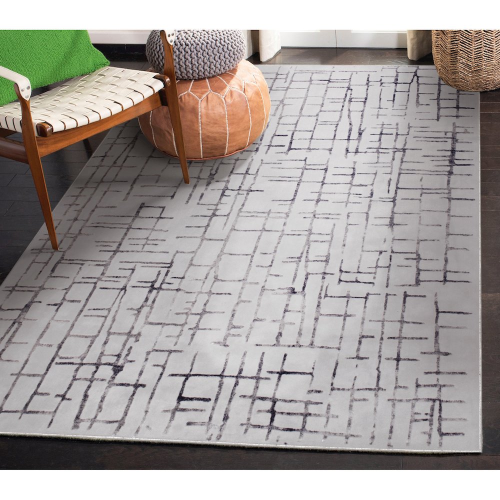ARIELLA Grey/Blue 3 x 5 Indoor Rug. Picture 2