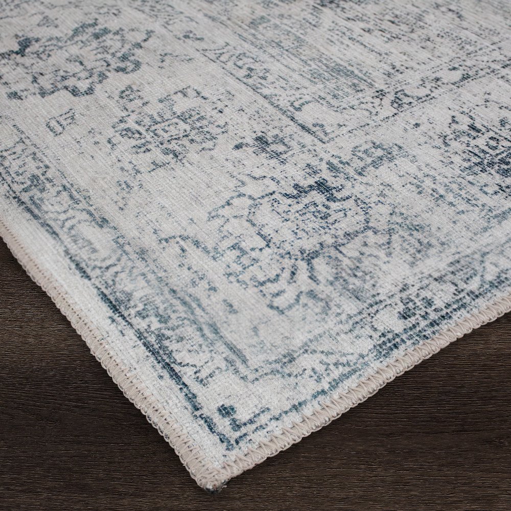 Chloe 5' x 7'3" ft Handwoven Indoor Rug, Blue/Grey. Picture 2