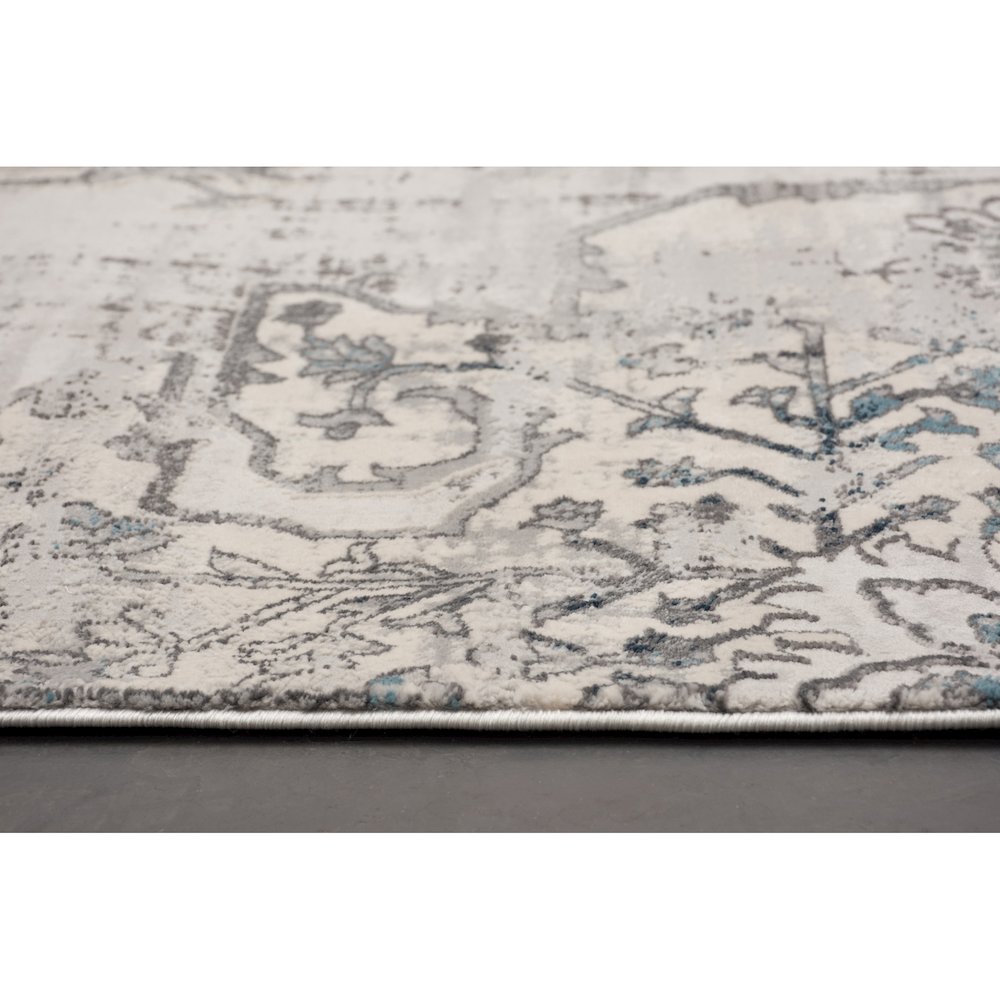 ARIELLA Grey & blue 3 x 10 Indoor Rug. Picture 5