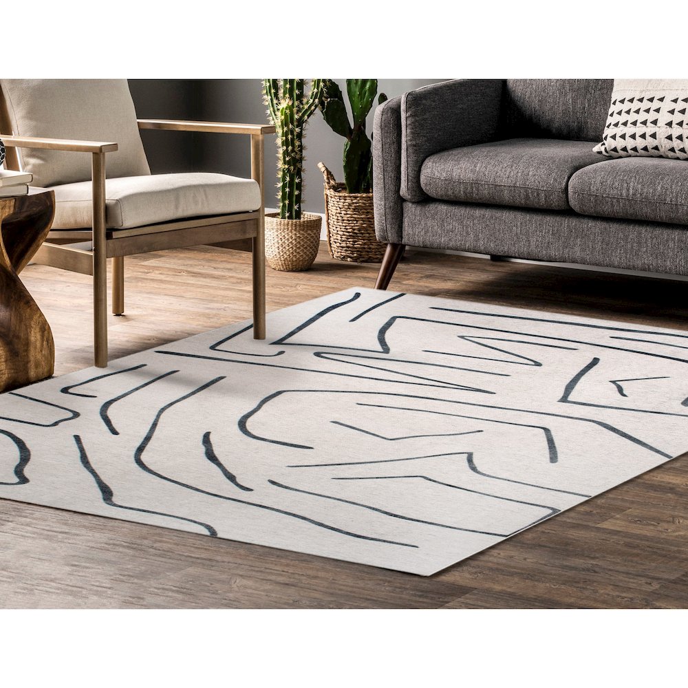 FALLON IVORY/ CHARCOAL 5 x 8 Indoor Rug. Picture 6