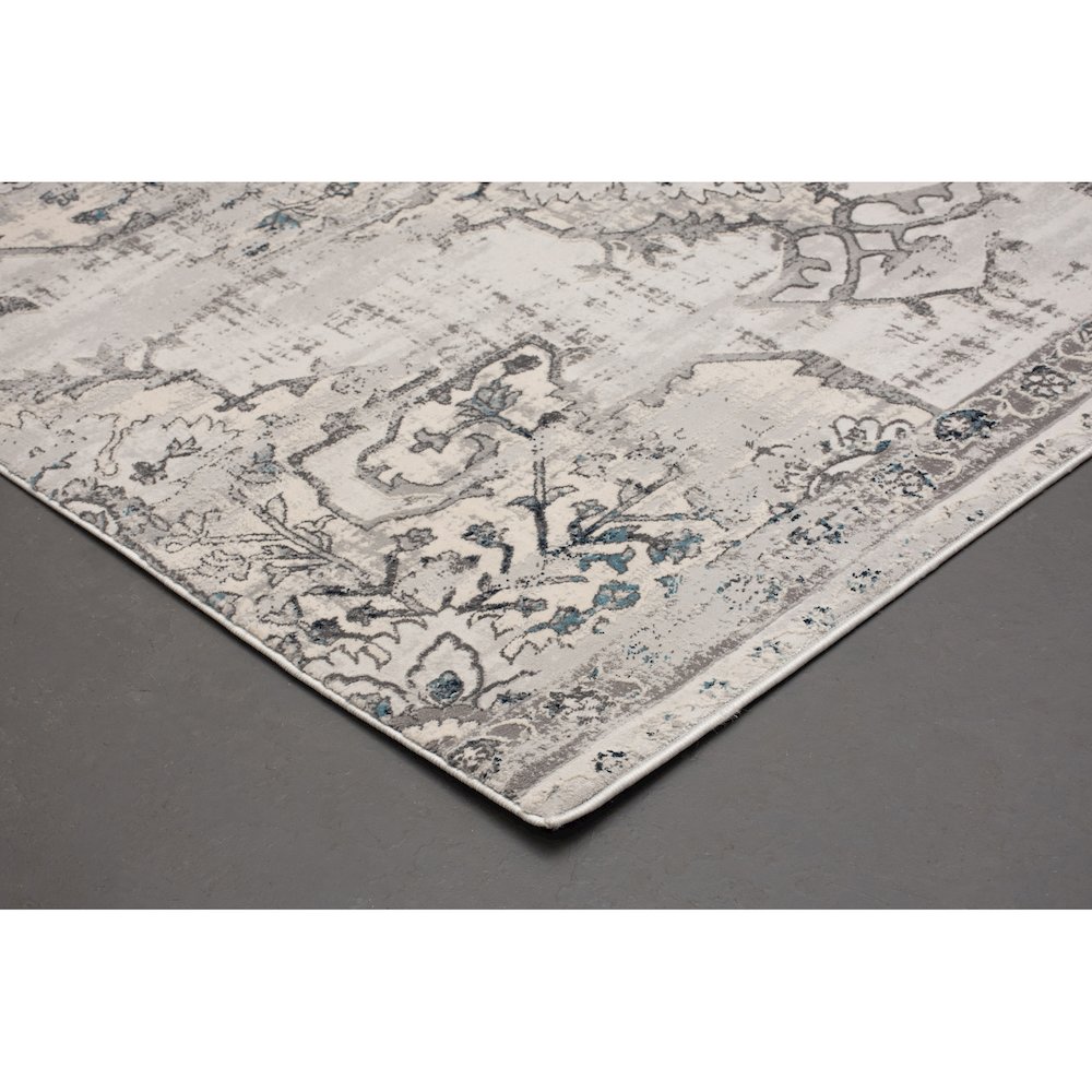 ARIELLA Grey & blue 3 x 10 Indoor Rug. Picture 4