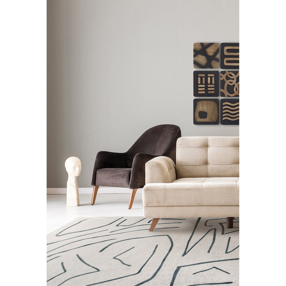 FALLON IVORY/ CHARCOAL 5 x 8 Indoor Rug. Picture 2