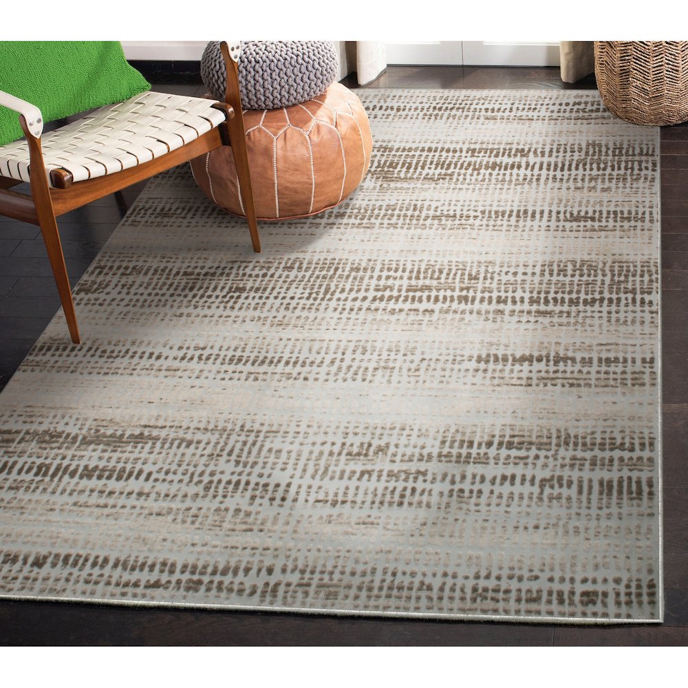 ARIELLA Cream/Brown 3 x 10 Indoor Rug. Picture 6