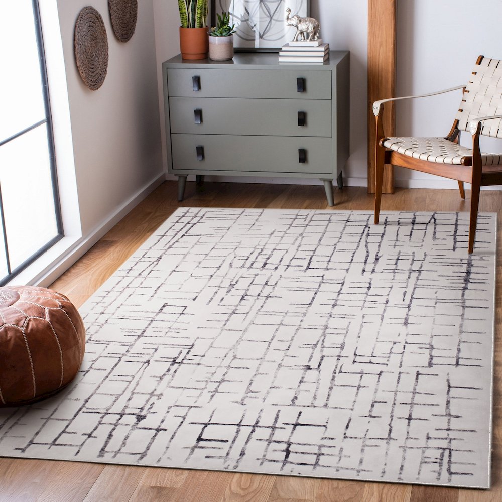 ARIELLA Grey/Blue 3 x 5 Indoor Rug. Picture 6