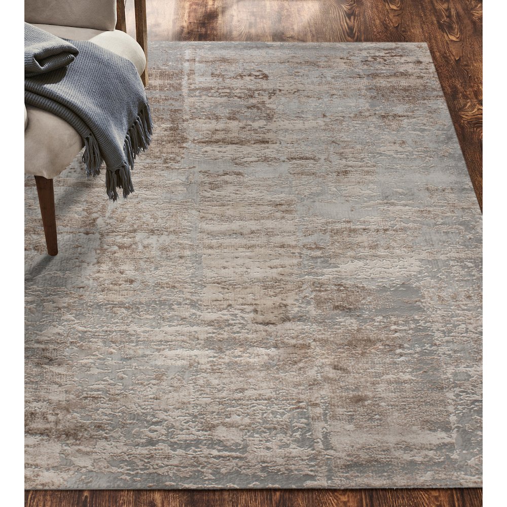 ARIELLA Grey & brown 3 x 10 Indoor Rug. Picture 2
