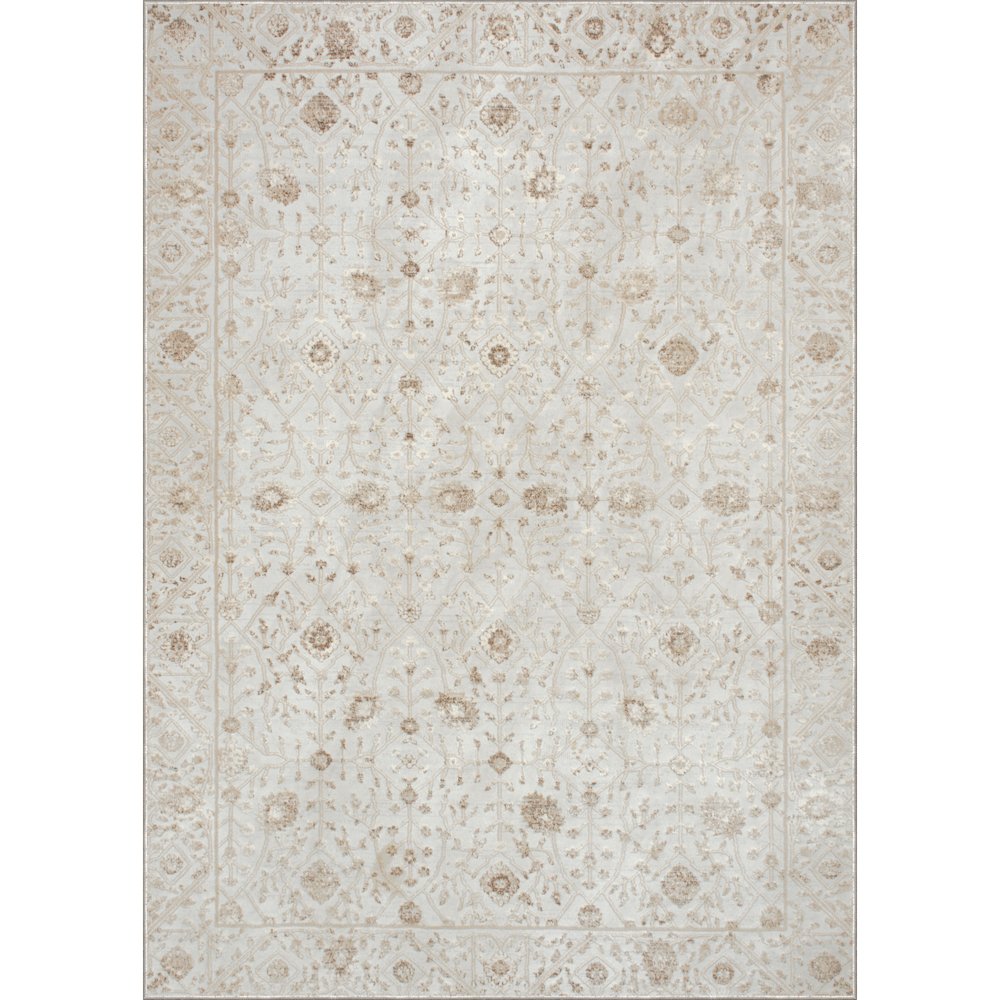 ARIELLA Cream/Brown 5 x 8 Rectangular Indoor Rug. Picture 1