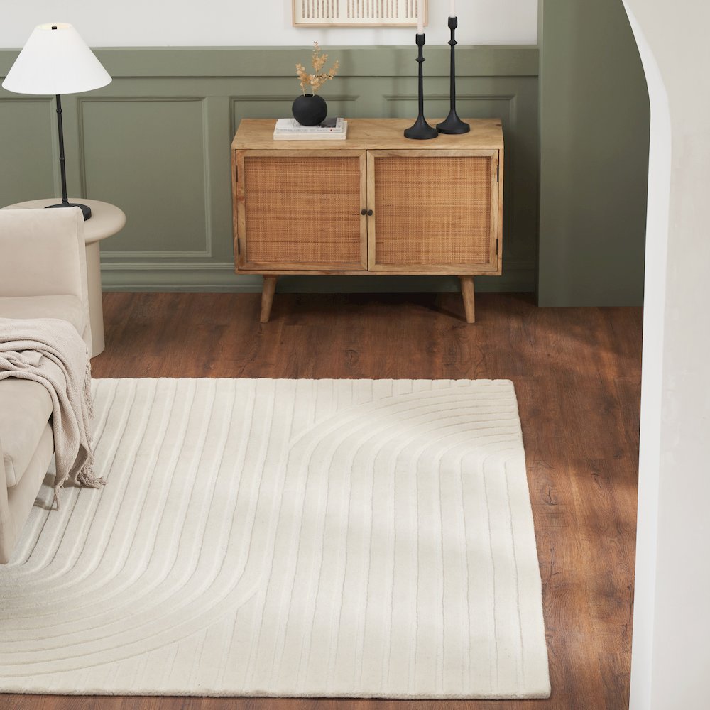 Cantu 5'3" x 7'3" ft Handwoven Indoor Rug, Ivory. Picture 2