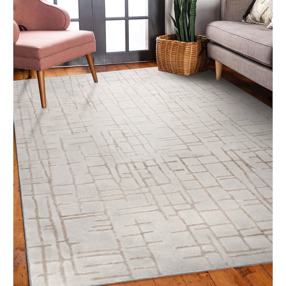ARIELLA Grey/Beige 3 x 5 Indoor Rug. Picture 6