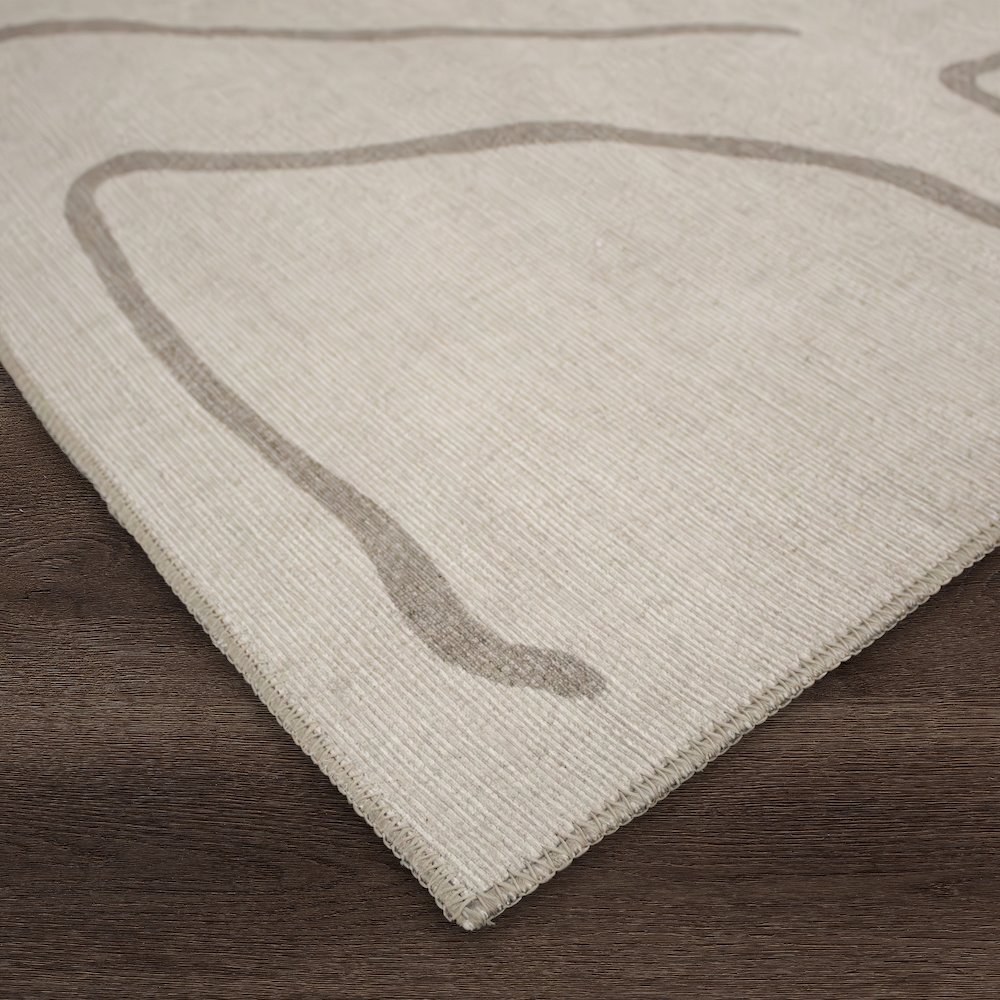 Chloe 7'6" x 10'2" ft Handwoven Indoor Rug, Cream/ Beige. Picture 2