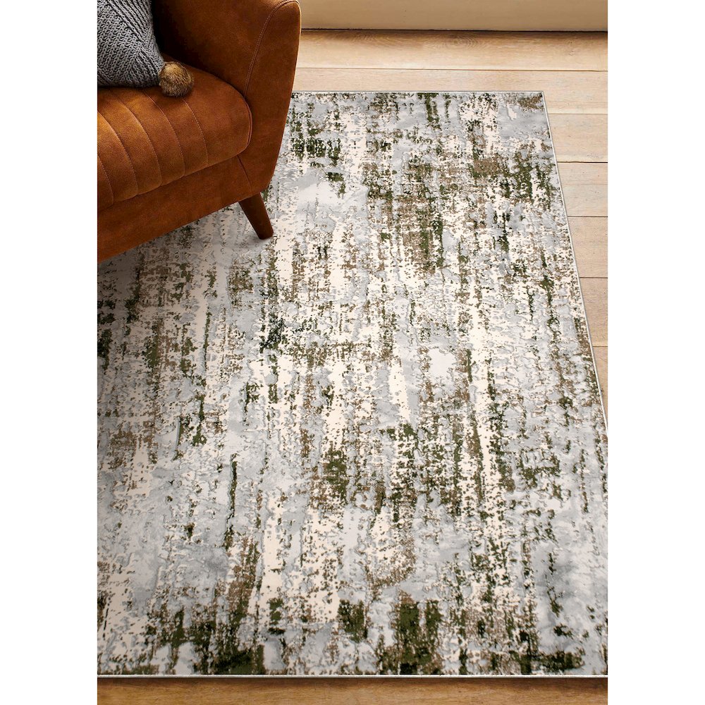 ARIELLA Grey/Green 3 x 5 Indoor Rug. Picture 2