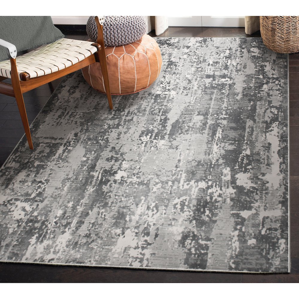 ARIELLA Grey/Charcoal 5 x 8 Indoor Rug. Picture 7