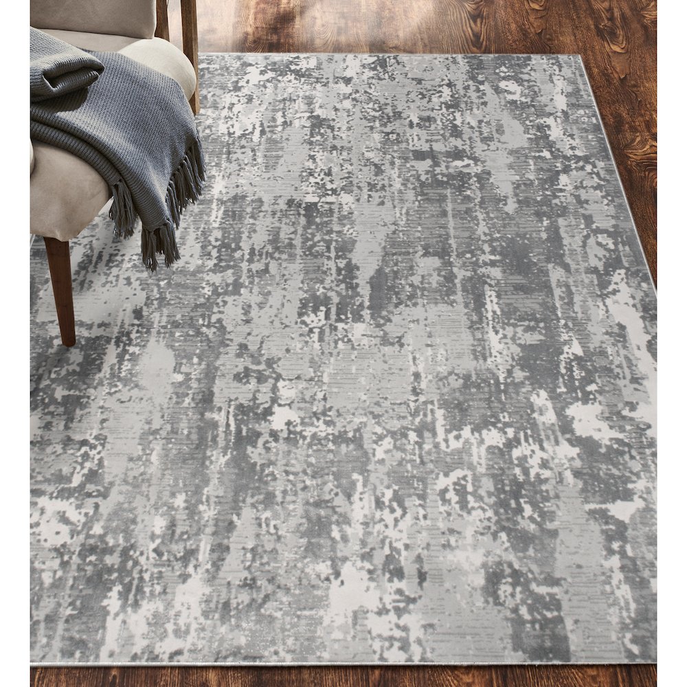 ARIELLA Grey/Charcoal 5 x 8 Indoor Rug. Picture 6
