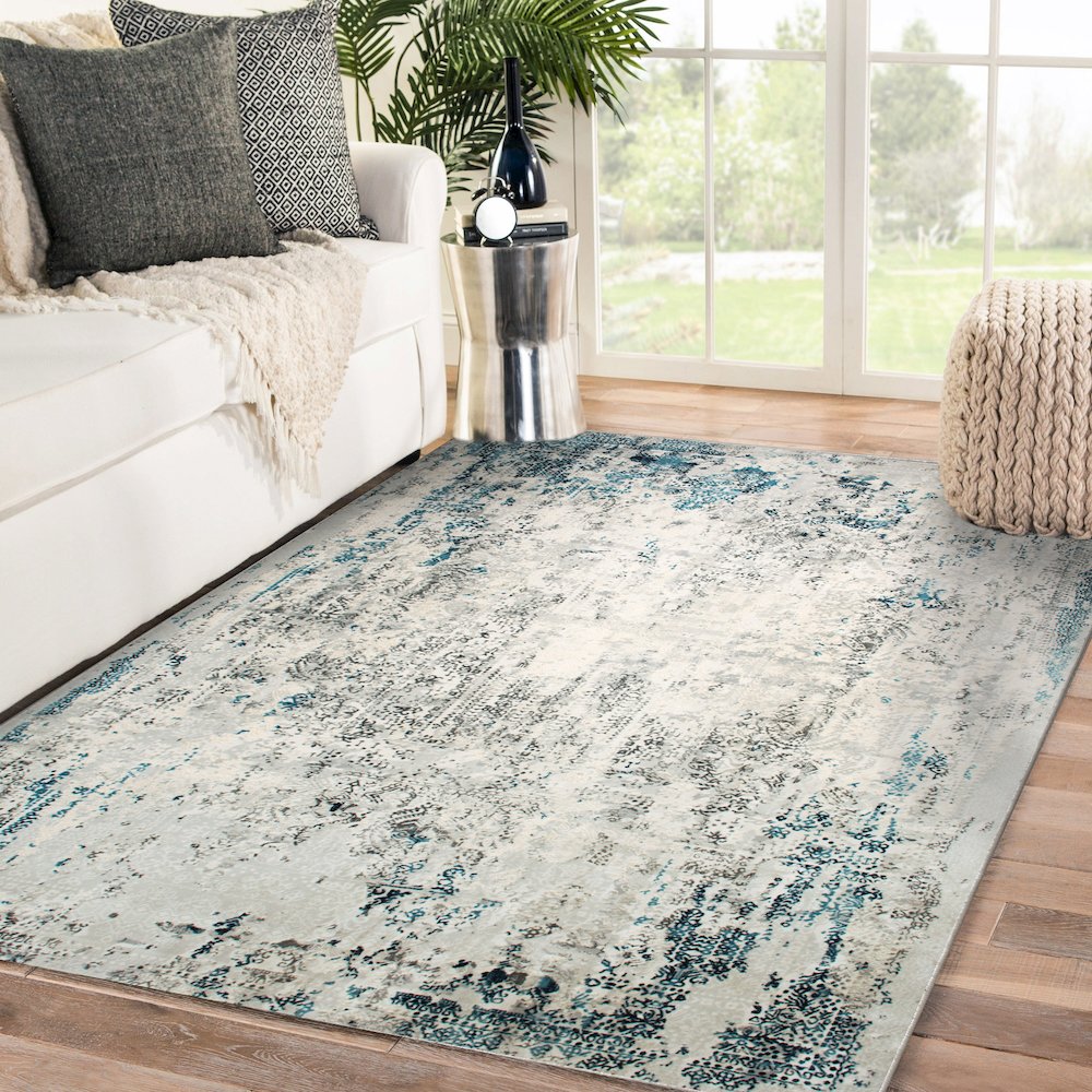 ARIELLA Blue/Grey 12 x 15 Indoor Rug. Picture 6