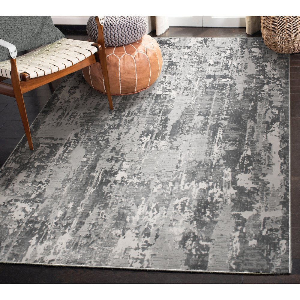ARIELLA Grey/Charcoal 8 x 10 Indoor Rug. Picture 2