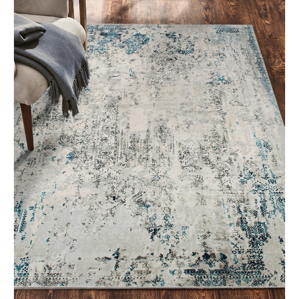ARIELLA Blue/Grey 8 x 10 Indoor Rug. Picture 7