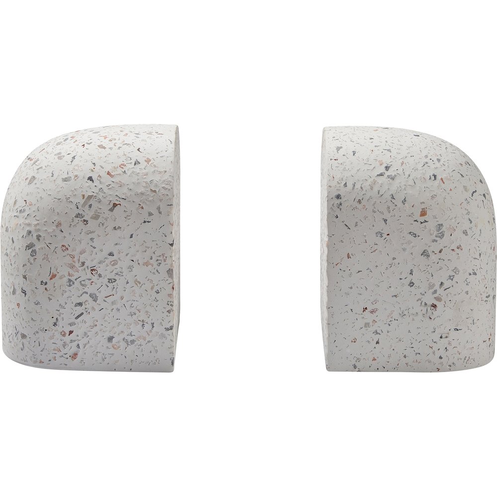 BRUNO WHITE WITH COLORED SPECKLES SET OF 2 BOOKENDS. Picture 3