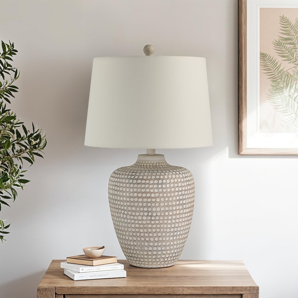 Albacete 25" Height Table Lamp, Cream. Picture 2