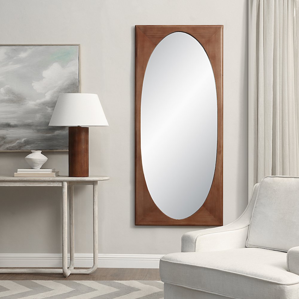 Sitia 68" H x 30" W Wall Mirror, Brown. Picture 2
