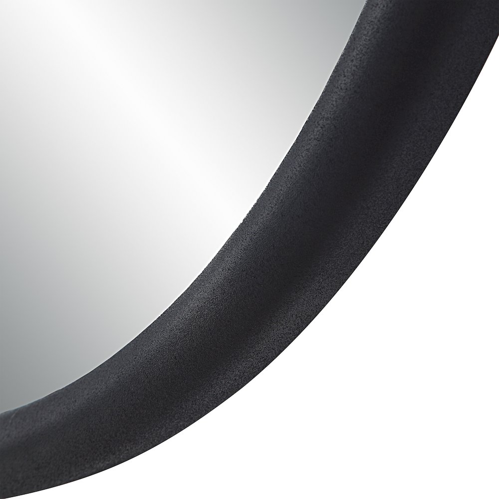 Namur 36" Tall Round Mirror, Matte Black. Picture 5
